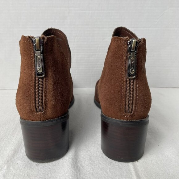 Blondo Waterproof Brown Suede Cutout Ankle Bootie - Picture 4 of 8